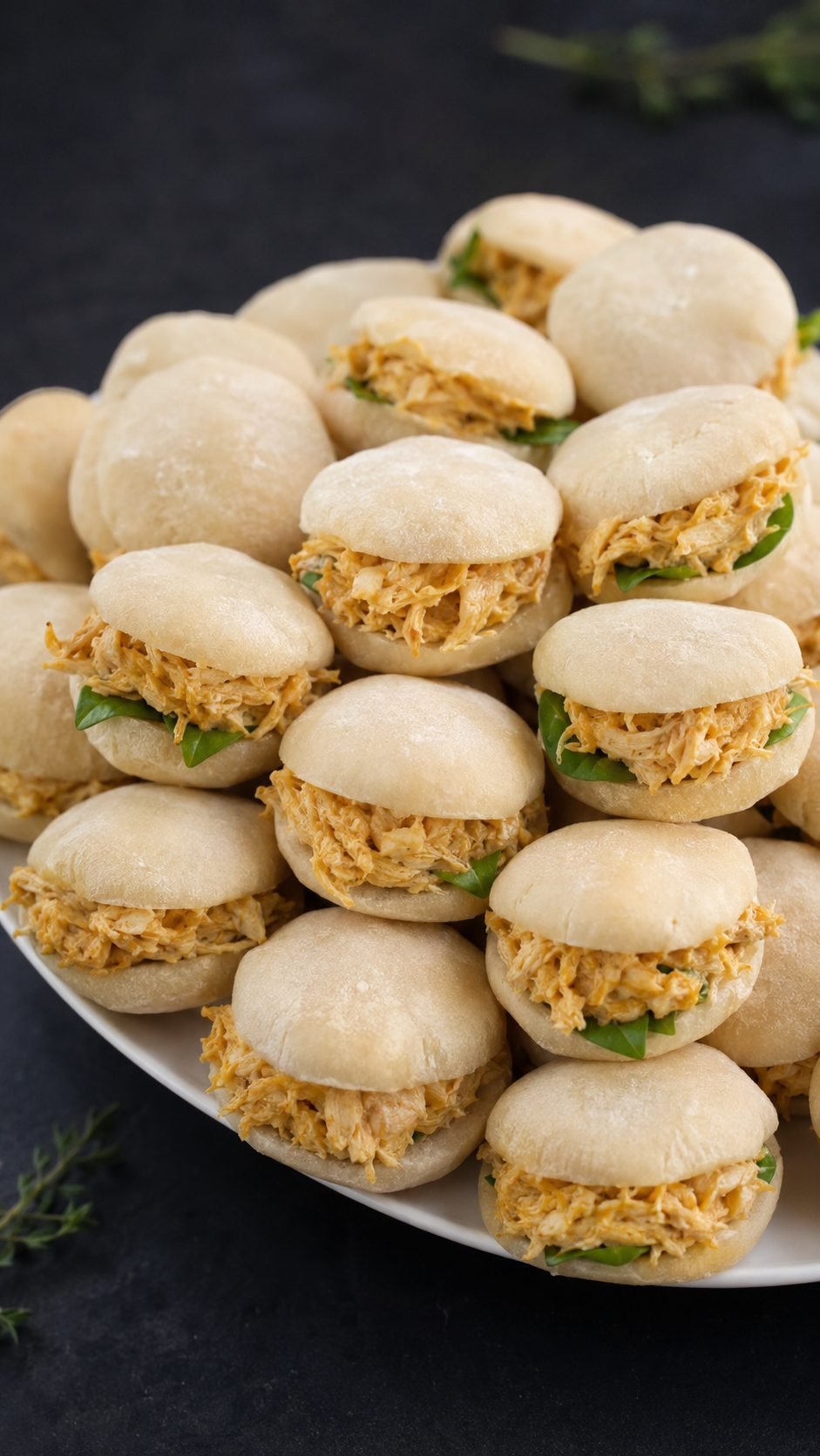 Mini pães Sírio com patê de Frango