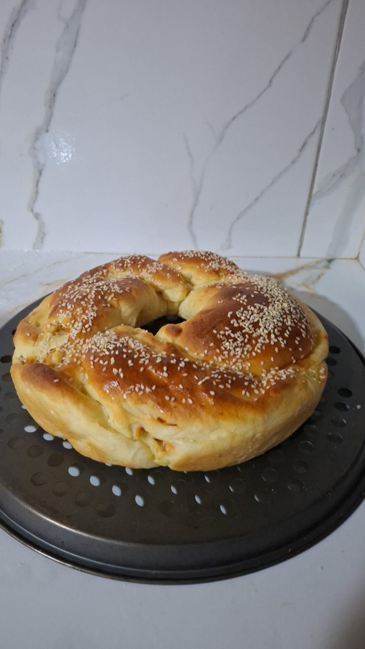 Rosca de batata recheio de frango