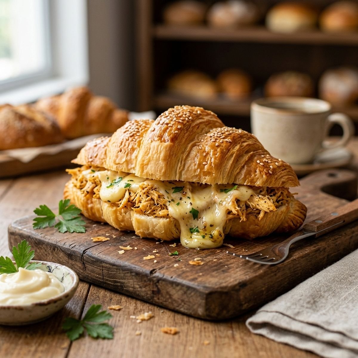 Croissant de Frango com Requeijão: Cremoso e Crocante