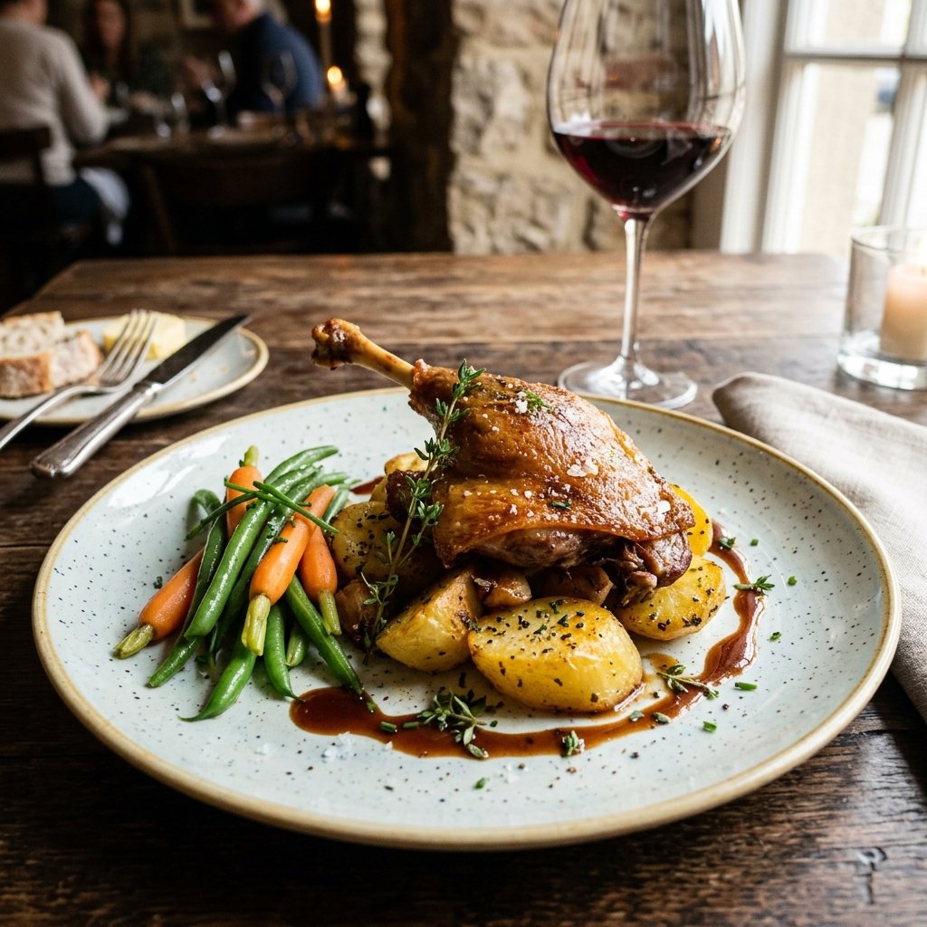 Duck Confit com Batatas Sarladaises — A Técnica Francesa de Preservação e Sabor