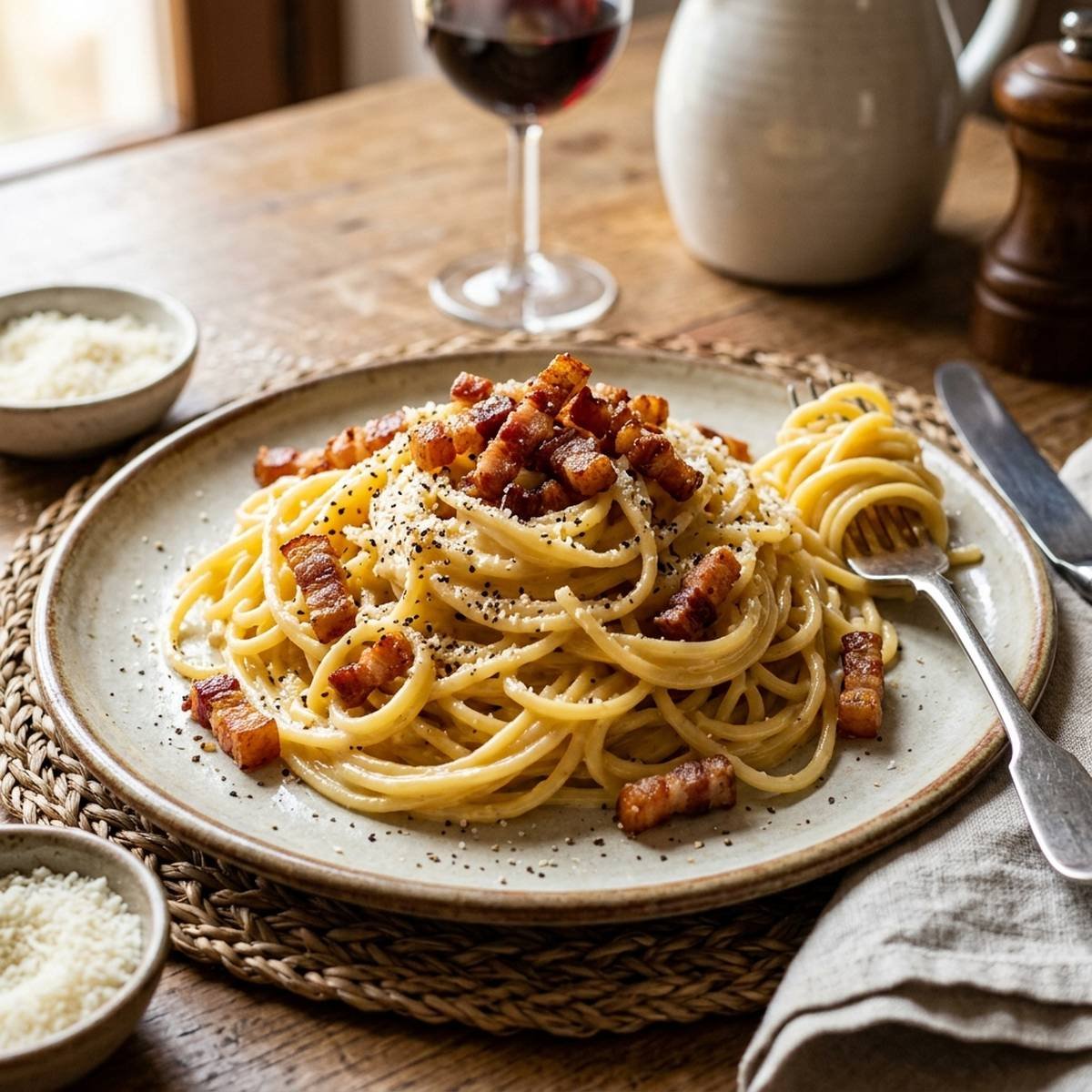 Macarrão à Carbonara Autêntico: O Segredo da Cremosidade