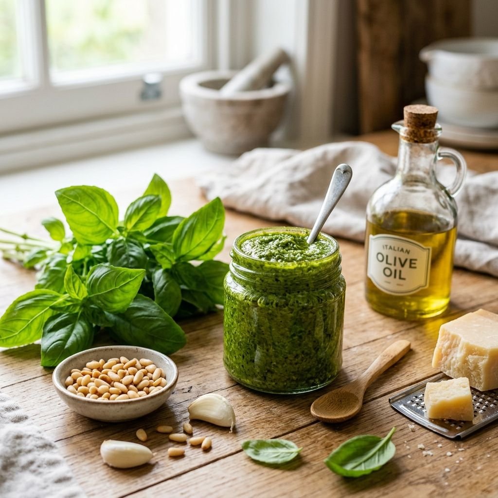 Molho Pesto de Manjericão Clássico: O Tempero Italiano Perfeito
