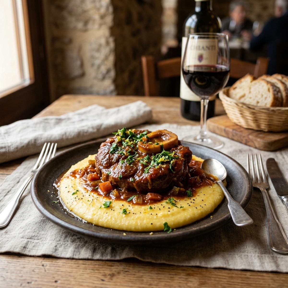 Ossobuco com Polenta Cremosa: O Conforto da Carne que Desmancha no Garfo