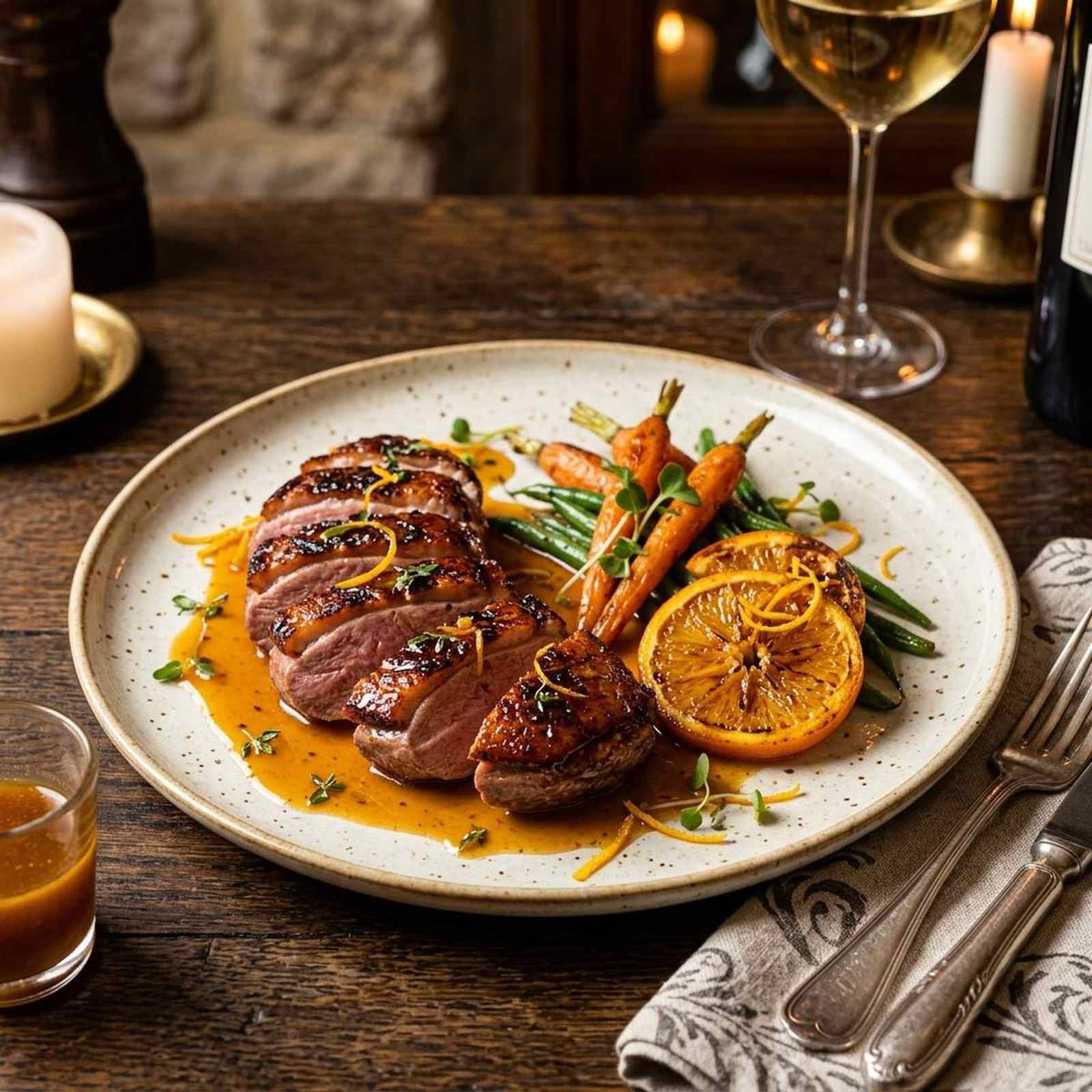 Pato com Laranja (Canard à l'Orange) — O Contraste Cítrico e a Elegância Francesa