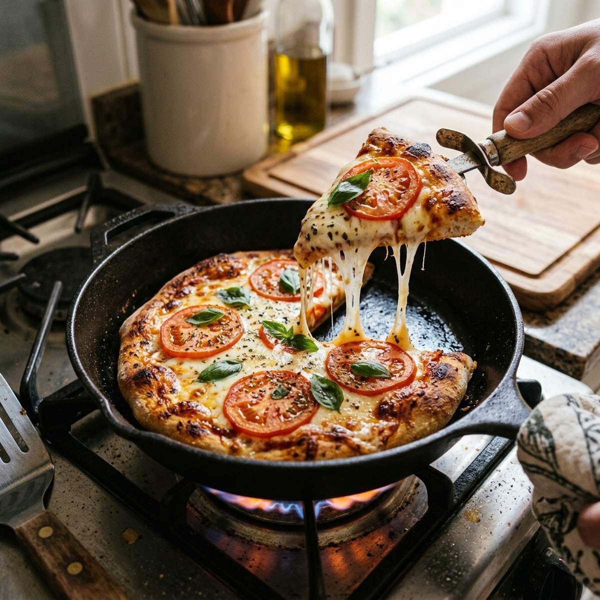 Pizza de Frigideira Rápida: Lanche em 10 Minutos