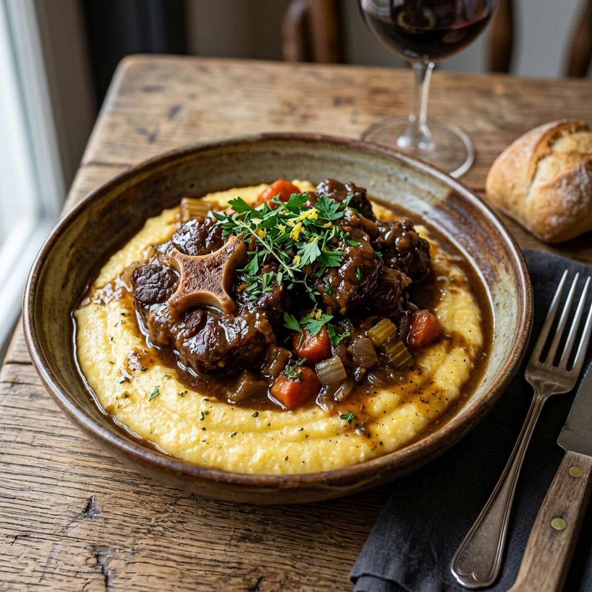 Rabada com Polenta Cremosa: O Conforto do Interior