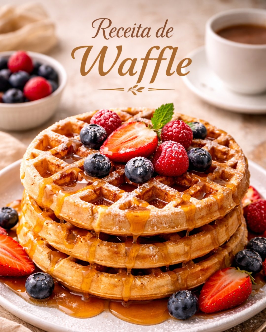 Receita de Waffle Crocante por Fora e Macio por Dentro