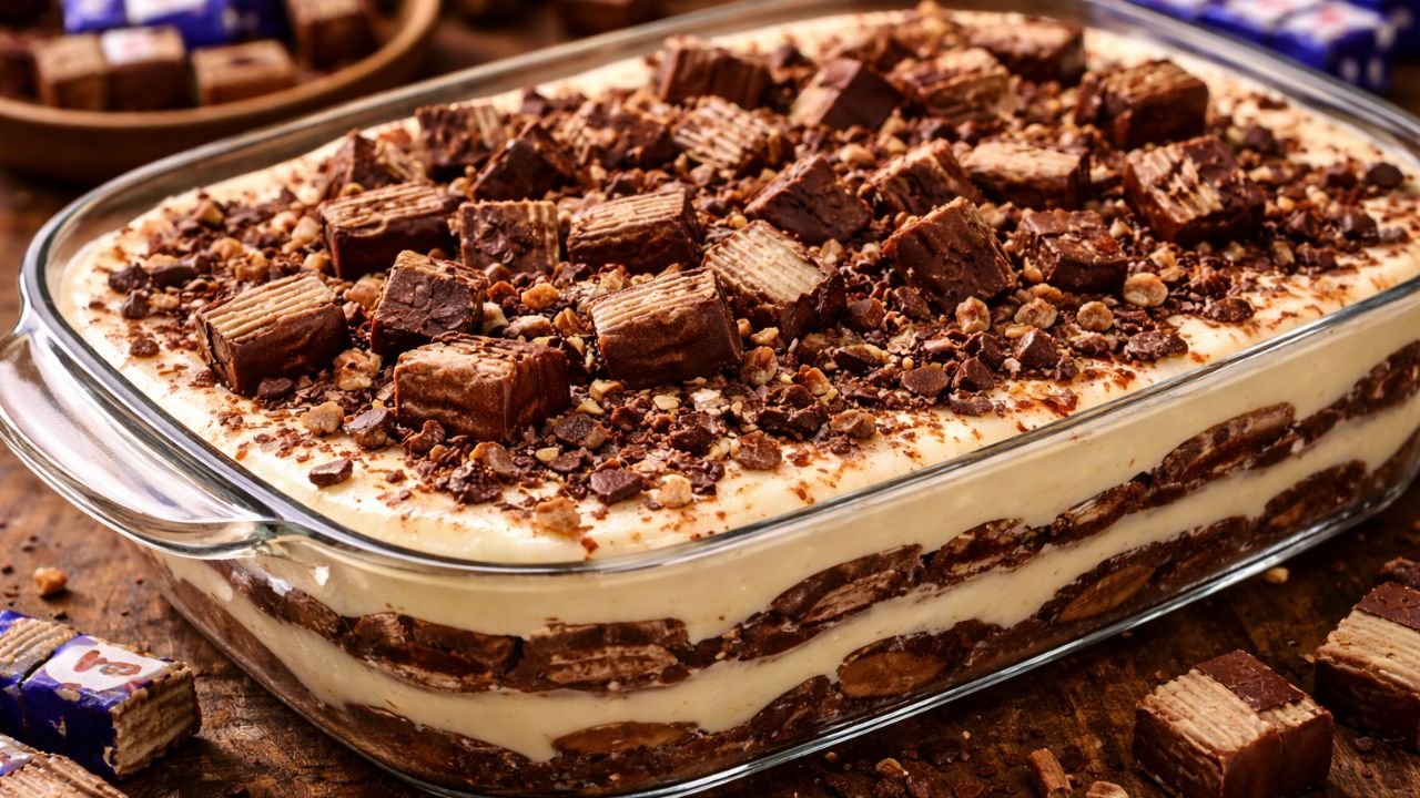 Pavê de Bis que Faz Todo Mundo Perder a Conta de Quantas Pedaços Comeu