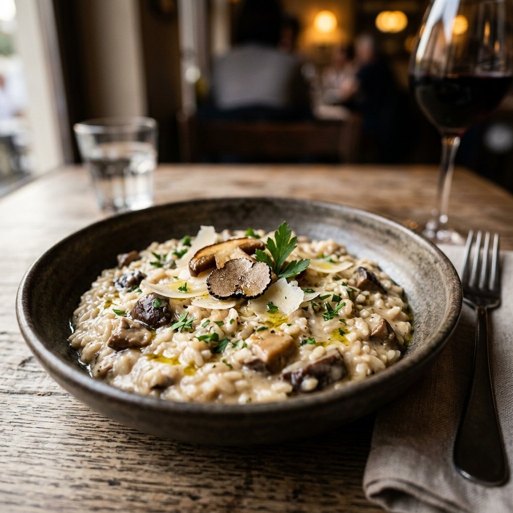 Risotto ai Funghi Porcini e Trufas — Elegância e Sabor Italiano