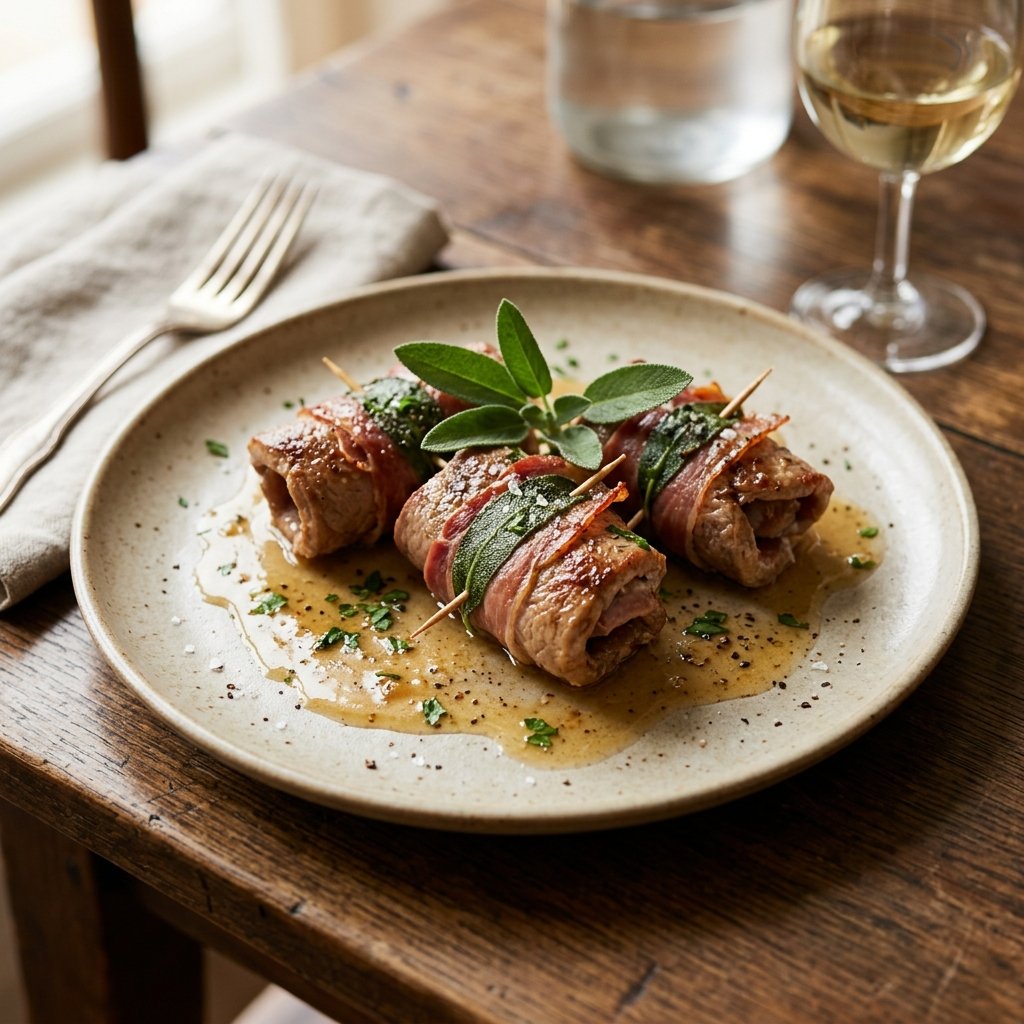 Saltimbocca alla Romana — Vitela com Parma e Sálvia que "Pula na Boca"