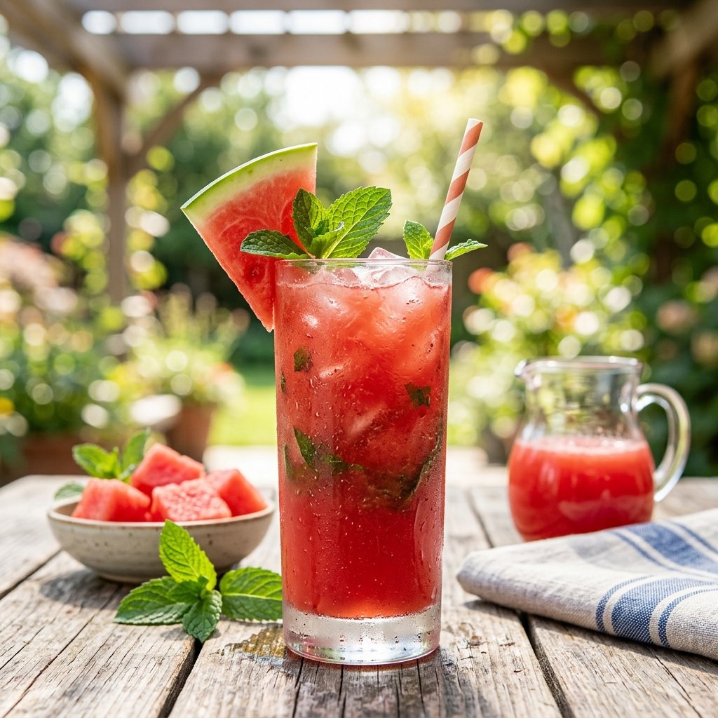 Suco Refrescante de Melancia com Hortelã