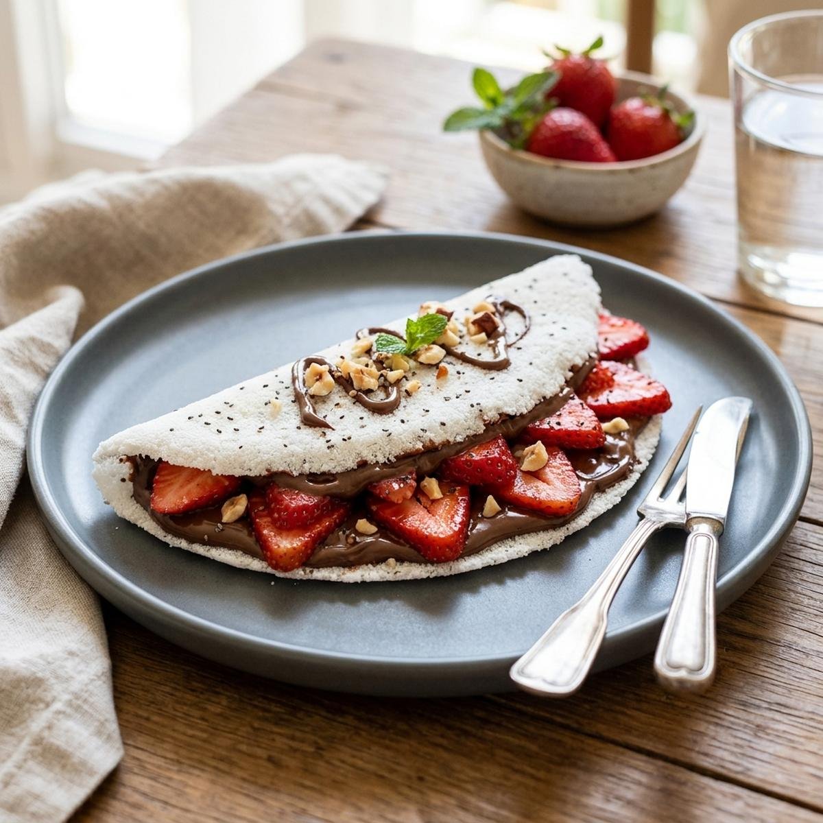 Tapioca Doce com Morango e Nutella: Sobremesa Prática