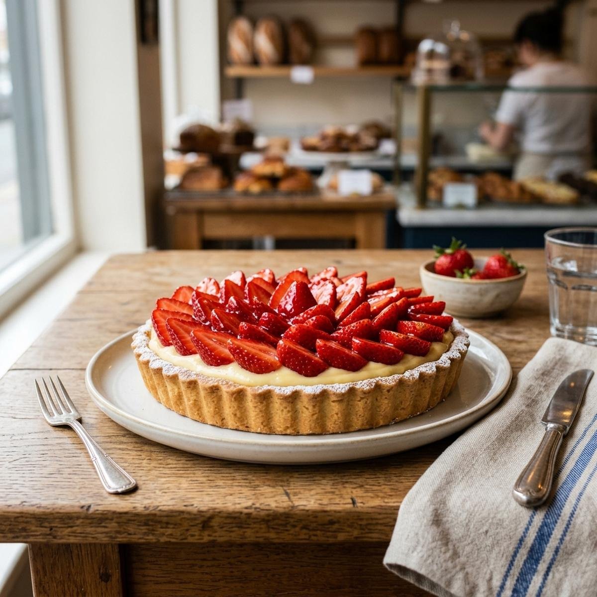 Torta de Morango de Padaria: Massa Amanteigada e Creme Suave