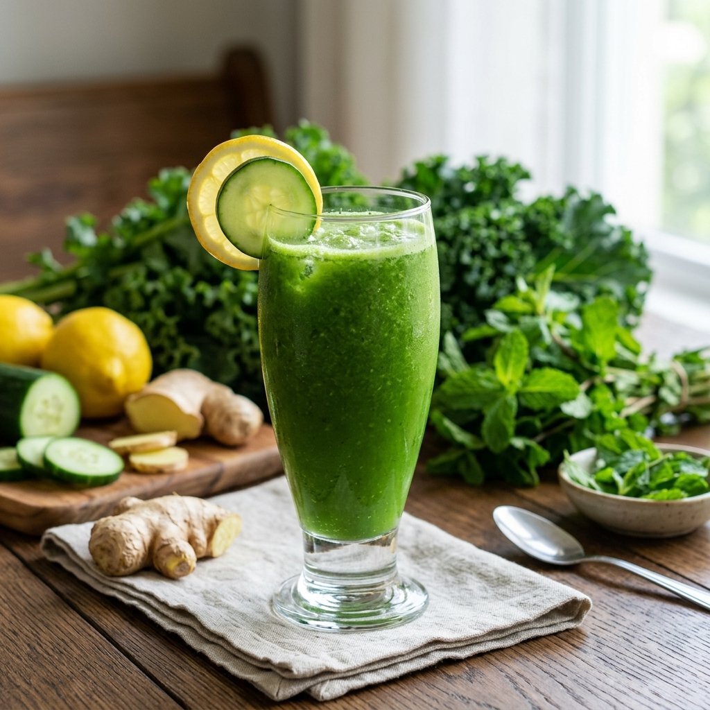 Vitamina Antioxidante de Couve e Limão