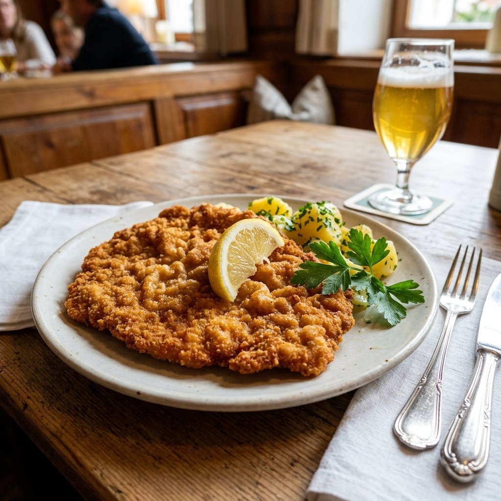 Wiener Schnitzel de Vitela — O Clássico Austríaco Extra Crocante